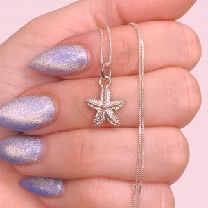Conjunto Cadena Veneziana Fina y Dije Estrella de Mar de Plata 925